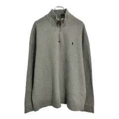 Polo by Ralph Lauren ポロ ラルフローレン ハーフジップ コットンセーター 大きいサイズ グレー(メンズ XXL)中古 古着 U4691