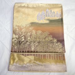 袋帯 金糸 豪華な風景文様 寺院 松 紅葉 - メルカリ