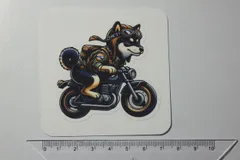 防水ステッカー黒柴ライダー13