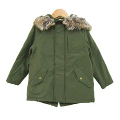 グローバルワーク モッズコート ミリタリー アウター キッズ 男の子用 Mサイズ グリーン GLOBAL WORK 【中古】