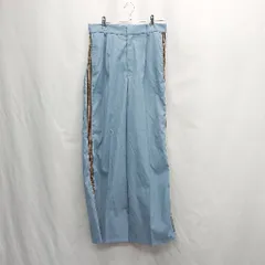 ◇ Θ ヘユム カジュアル　ウエストゴム（一部）　ライン有 ワイドパンツ サイズM ブルー系 レディース E  【1505130005493】