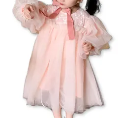 [Lezalic] チュール レース ワンピース ピンク キッズ バルーン 袖 ベビー ドレス 子供 結婚式 誕生日 卒園式 入学式 発表会 (JP, 数字サイズ, 90, 女子（小）, ピンク) [ピンク] [90] [女子（小）]