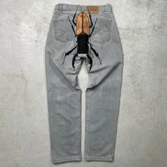 90年代 USA製 Levi's リーバイス 40505 0236 先染め カスタム 黒タブ グレーデニムパンツ メンズW31 