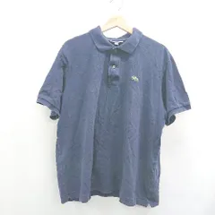 ◇ ⊂ LACOSTE SPORT ラコステスポーツ ワンポイント　ブランドキャラ 半袖 紳士ポロシャツ サイズXXL ネイビー系 メンズ E  【1507080015744】