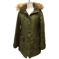 美品☆TOMMY HILFIGER トミーヒルフィガー 中綿入り モッズコート フーディー レディース フェイクファー付きフード