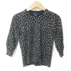 D375　GAP　Kids　ギャップ　ブラック　ドット柄　カーディガン　ニット　150