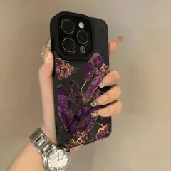 【 新品 未使用】iPhone15対応 スネーク柄 和風 スマホケース レトロ 蛇デザイン 耐衝撃 かっこいい 男女兼用 カバー 個性 おしゃれ 黒 赤 灰 茶