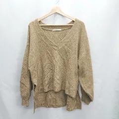 ◇ KBF アーバンリサーチ Vネック シンプル カジュアル 長袖 ニット セーター サイズOne ベージュ系 レディース E  【1406050062057】