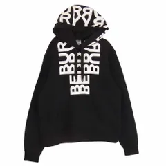 BURBERRY バーバリー 22SS CNSOUFOU1QUA 8052537 Riccardo Tisci リカルド ティッシ フード 胸 ロゴ オーバーサイズ プルオーバー パーカー フーディー ブラック系 M【中古】のサムネイル