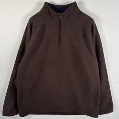 古着 ザ・ノースフェイス THE NORTH FACE フリースジャケット ハーフジップ ワンポイントロゴ刺繍 大きいサイズ XL  ブラウン メンズ