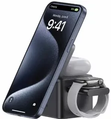Anker アンカー MagGo 3-in-1 ワイヤレス充電器 Qi2対応 超高速マグネティック B25M5511 iPhone AirPods Apple Watch 置くだけ 超コンパクト
