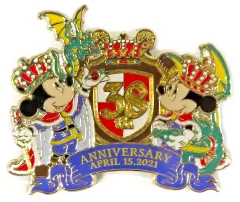 【中古】バッジ・ピンズ ミッキーマウス＆ミニーマウス ピンバッジ 「ディズニー キングダム・トレジャー」 東京ディズニーランド38周年グッズ