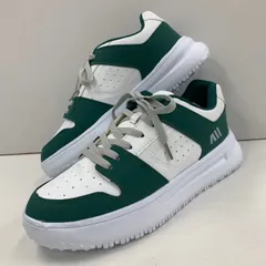 メンズスニーカー　フェイクレザー　カジュアルスニーカー　　ホワイトグリーン　no.2413