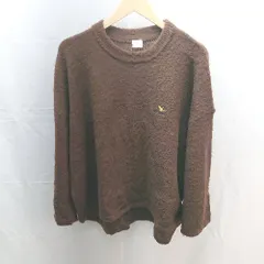 ◇ Mark Gonzales クルーネック オーバーサイズ カジュアル シンプル 長袖 セーター サイズF ブラウン レディース E  【1304120034105】