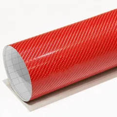 IlMondoMall 次世代の立体感 4D カーボンシート カーボンステッカー 4Dカーボン 200x035cm( レッド,  200x035cm)