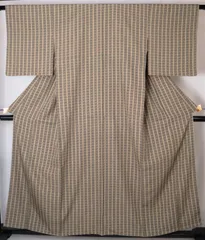 小紋「濃老竹色白橡縞取小花」【未着用】