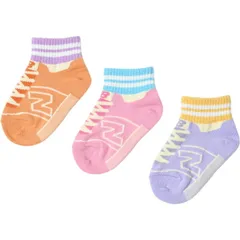 ニューバランス 靴下 3足組 キッズソックス 13-19cm 女の子 newbalance ガールズ3Pソックス 子ども用 3足セット スニーカー柄 ソックス 子ども用 くつ下   キッズウェア   /LAS55649-AS1