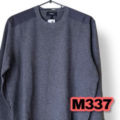 Theory(セオリー)　クルーネックニット　グレー色×ブラック色　Sサイズ　メンズトップス　管理M337