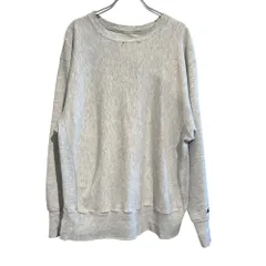 Champion ①③ 90‘s リバースウィーブ 目無し袖ロゴ ダメージ加工 ユニセックス グレー L