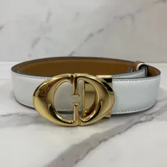 GUCCI　グッチ　ベルト　GGロゴ　レザー　ホワイト　75・30