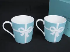 ■新品■未使用■ TIFFANY＆Co ティファニー ブルーリボンボックス マグカップ 食器 ペア 2点セット ティファニーブルー FK9852