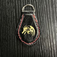 ドラゴンのカラー刻印（ゴールド）手作りキーホルダー　まとめ買い割あり