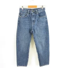ユニクロ UNIQLO スラウチテーパードアンクルジーンズ デニム 青 23 *A226