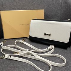 【NPA】cache cache カシュカシュ お財布ショルダー バイカラー ベージュ×ブラック ポーチ バッグ
