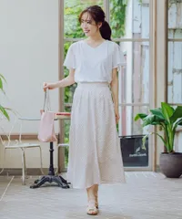 新品 rewde ルゥデ  ゼブラ柄 フレアスカート ベージュ Mサイズ ロングスカートのサムネイル
