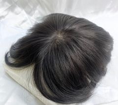 No.34【男女兼用】ショートヘア　部分ウイッグ　つむじ・薄毛用　ブラック
