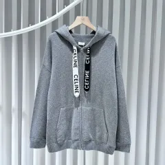 国内配送☆【CELINE】ジップアップ ウール＆カシミア フーディ