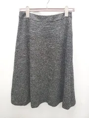 ◇ ◎ ●未使用● TRANS WORK<!-利用不可文字-!> タグ付き ラメ 膝下丈 フレア スカート サイズ38 ブラック ホワイト レディース P  【1406240019298】