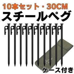ペグ スチール ペグセット ソリッド テント ペグ テーク キャンプ設営用具 硬い土 砂地 草地用 タープペグ 30cm スチールペグ キャンプ