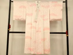 平和屋着物□長襦袢 無双仕立て 紗綾型地紋 暈し染め 半衿刺繍 正絹  