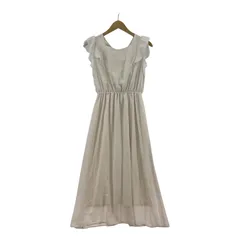 MAJESTIC LEGON マジェスティックレゴン スクエアネック フリル バックレースアップ ノースリーブワンピース sizeS/ペールピンク