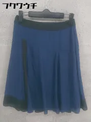 ◇ INDIVI インディヴィ サイドジップ 膝丈 フレア スカート サイズ36 ネイビー レディース 【中古】 【1002802071270】