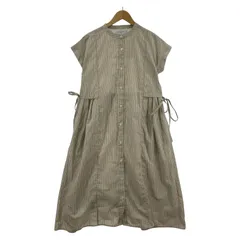 URBAN RESEARCH アーバンリサーチ ストライプ バンドカラーワンピース sizeS/ベージュ×ホワイト