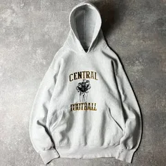 90s USA製 Lee 3段 カレッジ プリント RWタイプ スウェット フード パーカー XL / 90年代 アメリカ製 オールド 霜降り グレー リー リバース