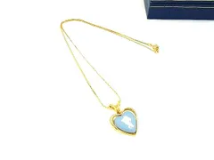 ■美品■ WEDGWOOD ウェッジウッド ジャスパー ハート ネックレス ペンダント アクセサリー レディース ゴールド系×ブルー系 DI6125