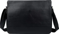 [TIDING] 本革 メンズ ショルダーバッグ 斜め掛け メッセンジャーバッグ 大容量 自転車14PC A4対応 黒