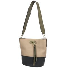 【在庫一掃】 サルヴァトーレフェラガモ Salvatore Ferragamo ガンチーニ ショルダーバッグ バケツ型 ワンショルダー ショルダーバッグ レザー ベージュ ブラック レディース 【中古】