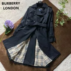 バーバリーロンドン　ロングトレンチコート　裏地ノバチェック　黒　9号　三陽商会 レディース ライトアウター スプリングコート BURBERRYLONDON