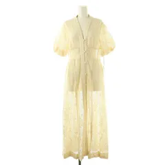 スナイデル SNIDEL レースガウン カーディガン ロング 半袖 Vネック F アイボリー /AT ■OS