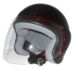 新品！ ZK-400 ヘルメットジェットヘルメット【ワインレッド 】 SG公認 公道走行可！  全排気量対応 劣化防止UVカット・キズに強いハードコート クリアーシールド+ベンチレータ フリーサイズ(57～60㎝) 
