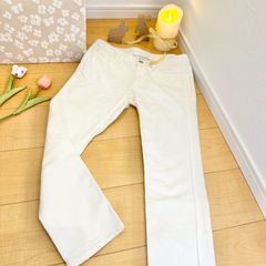 【美品】ラコステ　白デニム　白ワニBIGロゴ