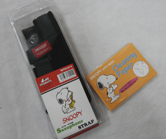 BG×スヌーピーコラボレーション）アルトサックス＆テナーサックス用ストラップ+クリーニングペーパーセット　＜激レア！！＞【送料無料！！】