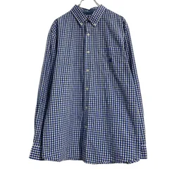 CHAPS 長袖 チェック シャツ XL ブルー ホワイト チャップス ビッグサイズ ボタンダウン ギンガムチェック 古着卸 アメリカ仕入 a610-5626のサムネイル