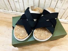★試着程度 美品!! KEEN/キーン ELLE MIXED SLIDE エルミックスドスライド レディース サンダル 24cm ブラック ソフトレザー ★