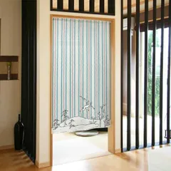 【MINIBOX のれん制作工房 正規販売店舗】【匿名配送 ネコポス 全国送料無料】のれん「鳥獣戯画 縞」85x150cm【日本製】家紋 ジブリ トトロ 千と千尋 和風 目隠し