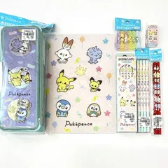 ポケモン [7点セットA ] 新品未使用 入学準備 ポケピース 筆箱 赤鉛筆 かきかた鉛筆 消しゴム キャップ 下敷き
